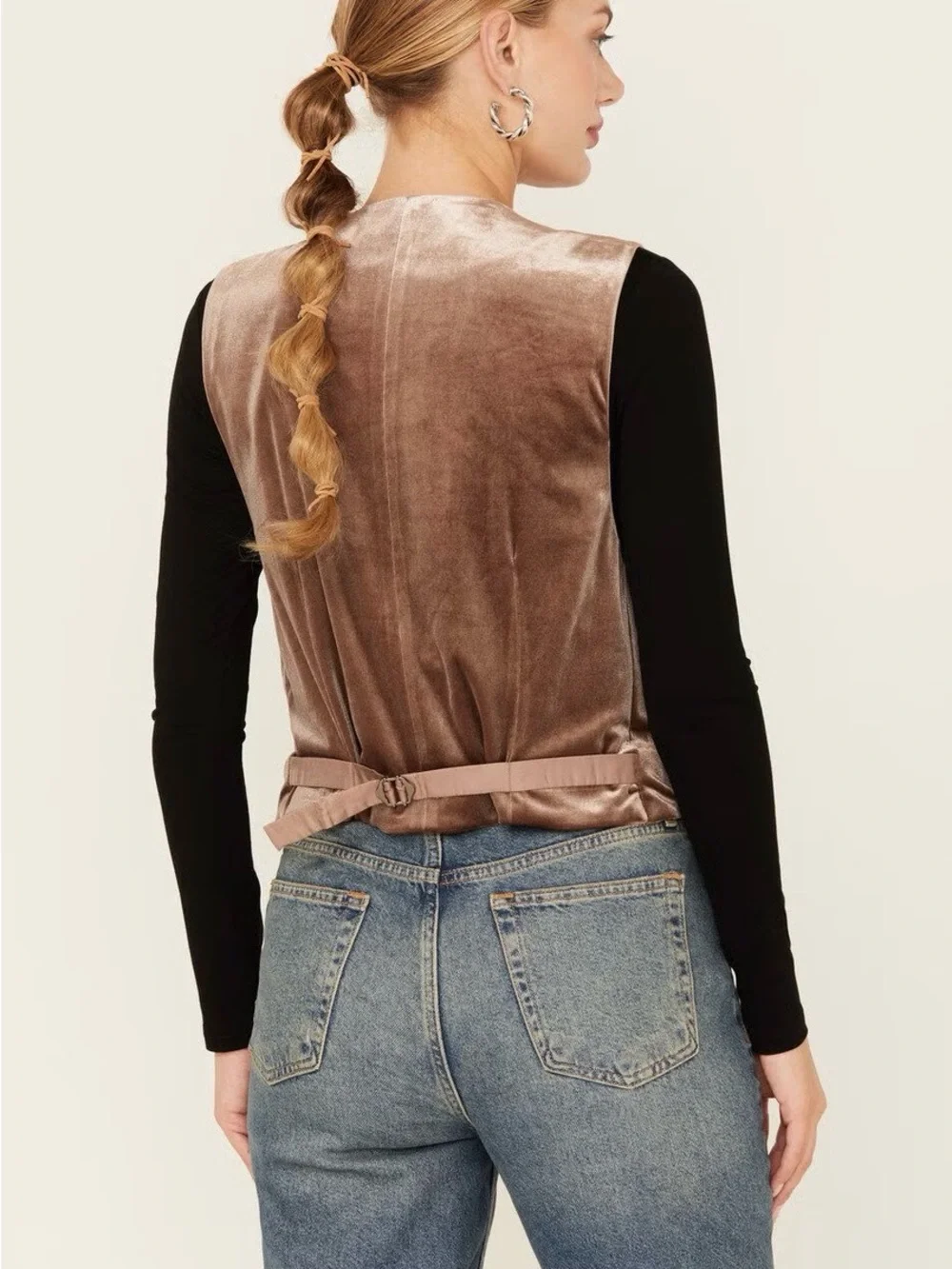 NWT Tasha Polizzi Blush-Taupe Satin-Look Larkin Vest size L